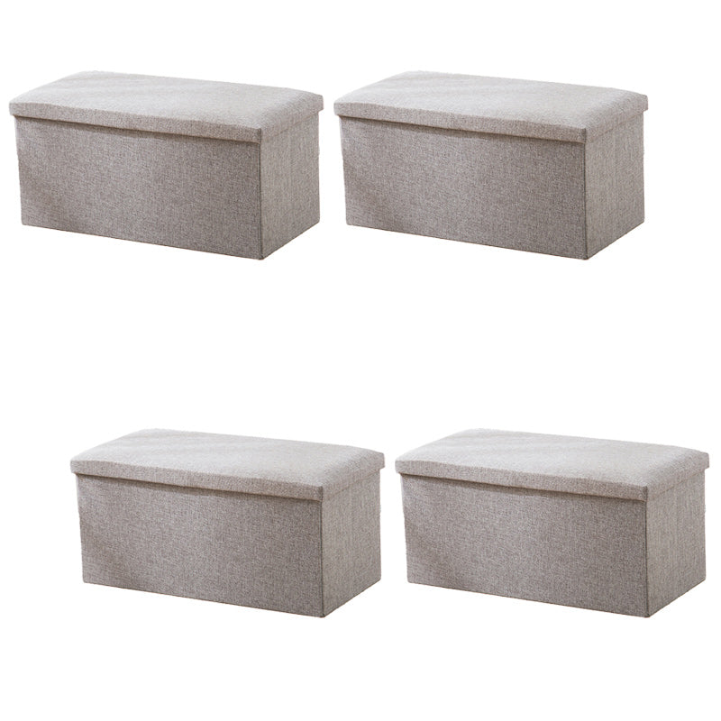 Modern Solid Color Ottoman Cotton Rectangle Ottoman for Living Room