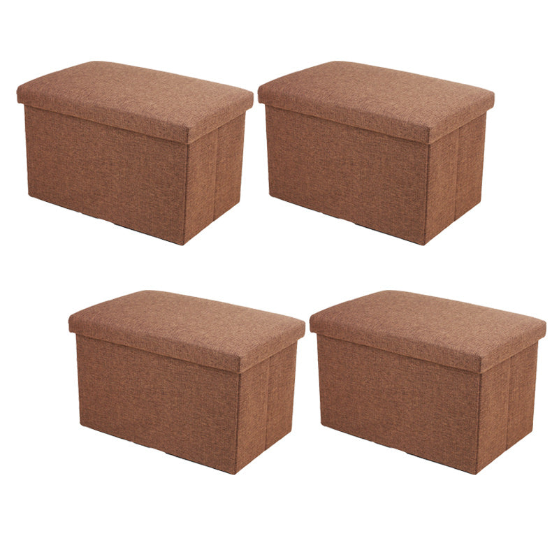 Modern Solid Color Ottoman Cotton Rectangle Ottoman for Living Room