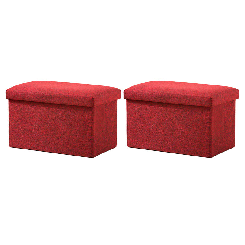 Modern Solid Color Ottoman Cotton Rectangle Ottoman for Living Room