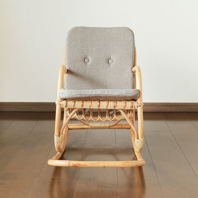 Modern Rocking Chair Wicker Removable Cushions Button-Tufted Rocker