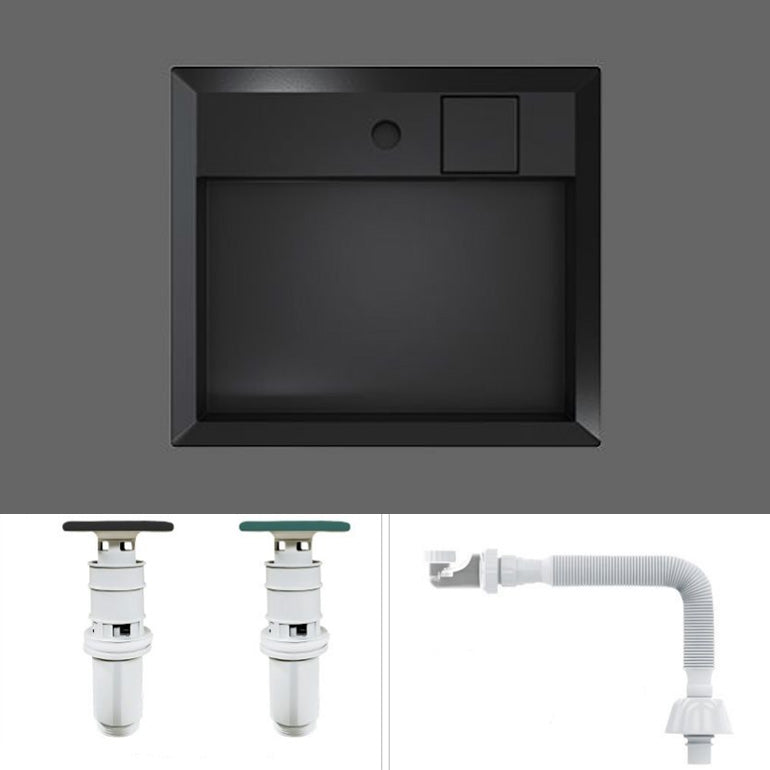 Modern Bathroom Sink Pop-Up Drain Porcelain Solid Color Rectangular Vessel