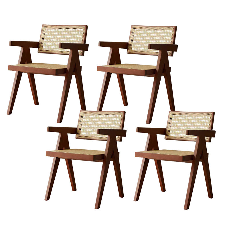 1/3/4/5 Pieces Rectangle Dining Set Solid Wood Dining Table with Wooden Chairs