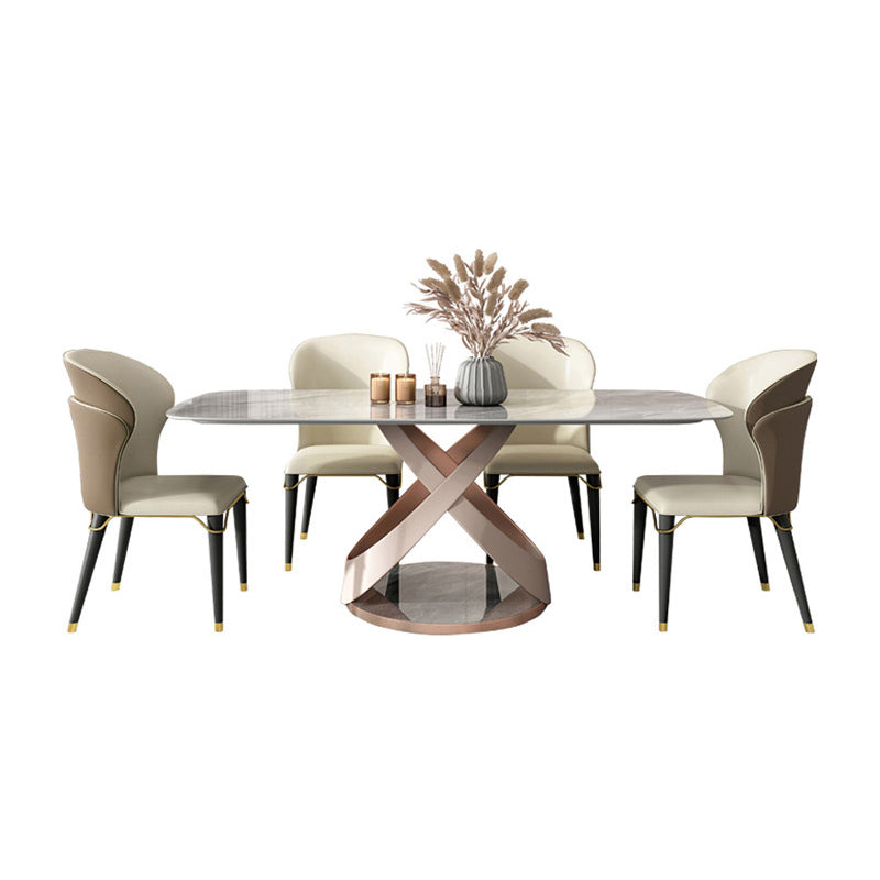Nordic 1/4/5/6 Pieces Rectangle Dining Set Sintered Stone Top Dinette Table Set