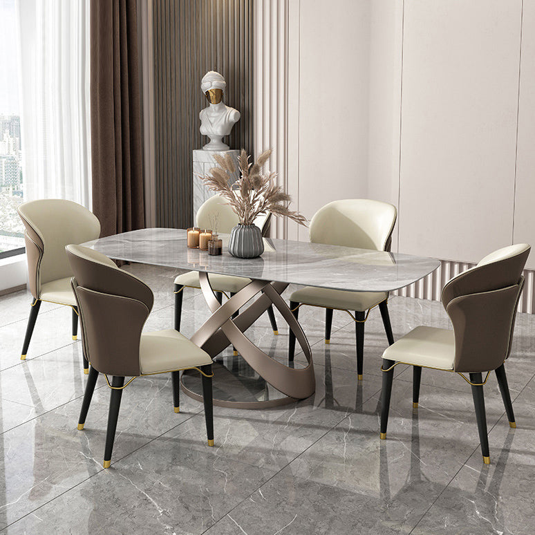 Nordic 1/4/5/6 Pieces Rectangle Dining Set Sintered Stone Top Dinette Table Set