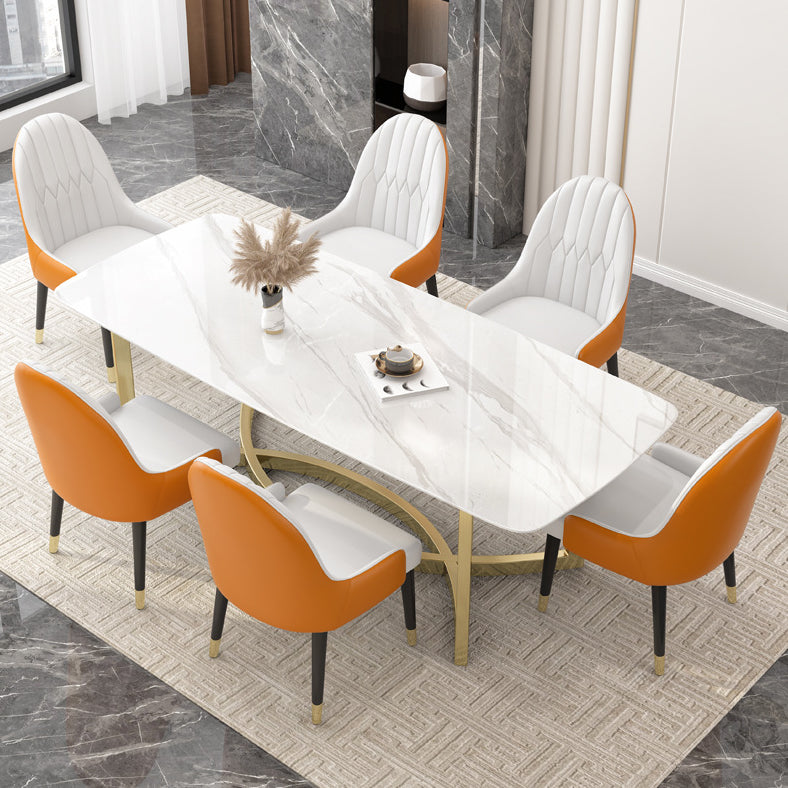 1/4/5/7 Pieces Luxurious Rectangle Dining Set Sintered Stone Top Dinette Table Set