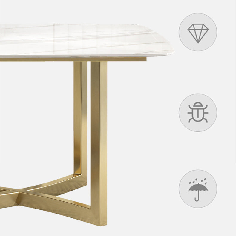 1/4/5/7 Pieces Luxurious Rectangle Dining Set Sintered Stone Top Dinette Table Set