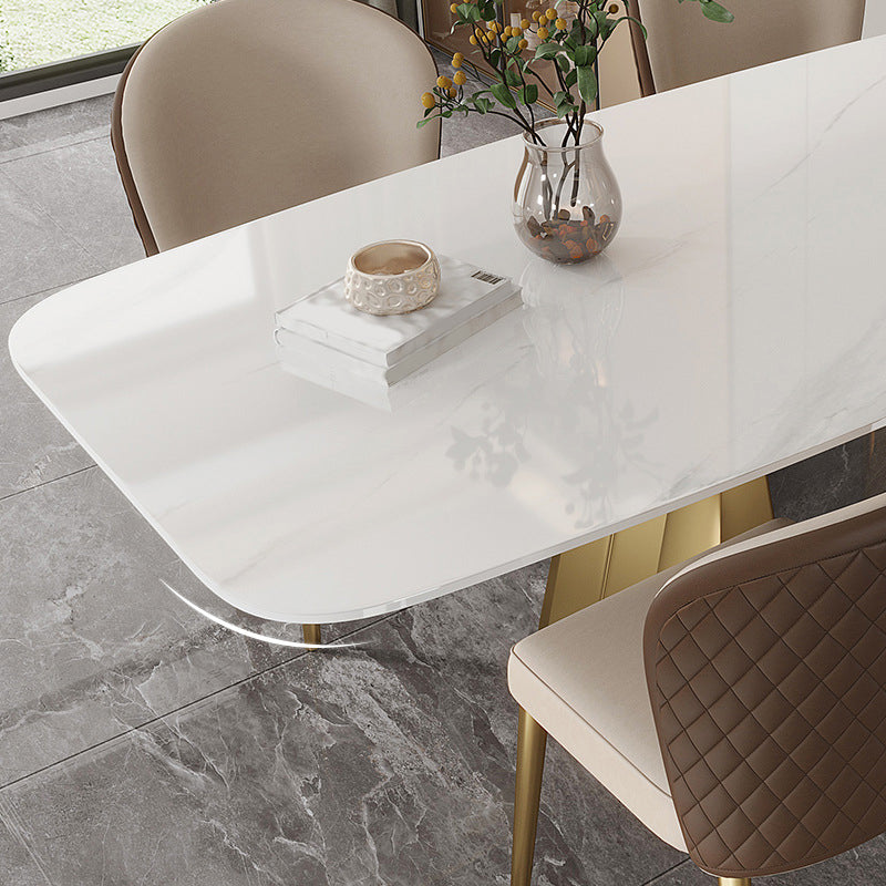 1/3/4/5/7 Pieces Luxurious Rectangle Dining Set Sintered Stone Top Dinette Table Set