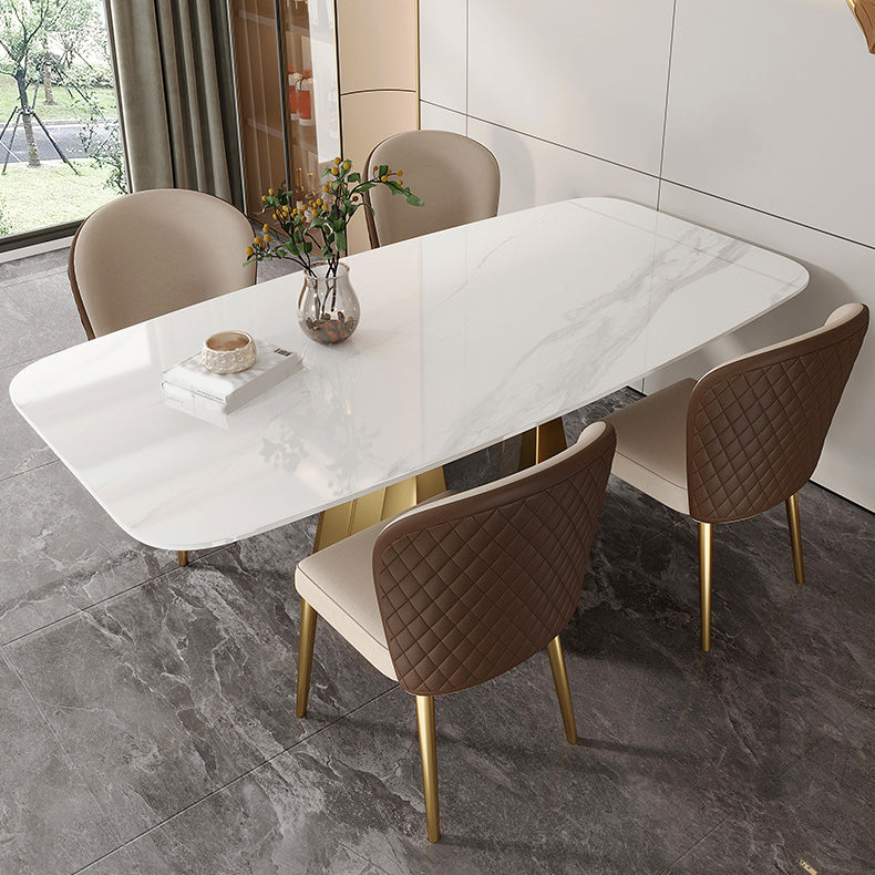 1/3/4/5/7 Pieces Luxurious Rectangle Dining Set Sintered Stone Top Dinette Table Set