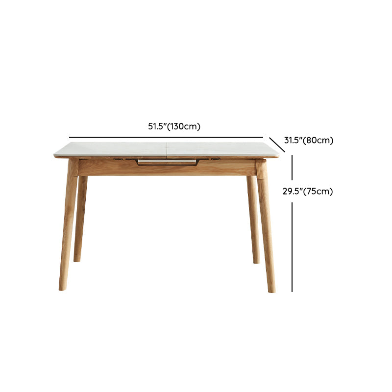 1/2/5/6/7 Pieces Extendable Rectangle Dining Set Sintered Stone Top Wooden Table Set