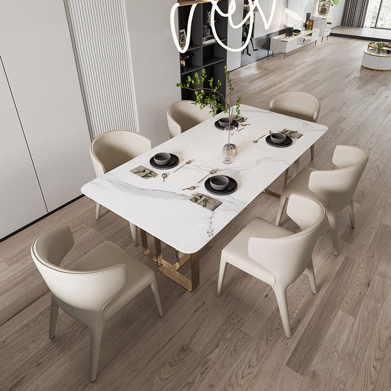 1/2/5/7 Pieces Designer Style Rectangle Dining Set Sintered Stone Top Dinette Table Set