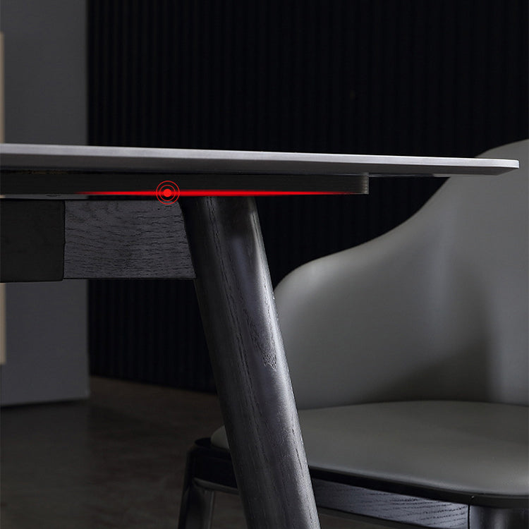 Designer Style Rectangle Dining Set 1/2/5/7 Pieces Sintered Stone Top Wooden Table Set