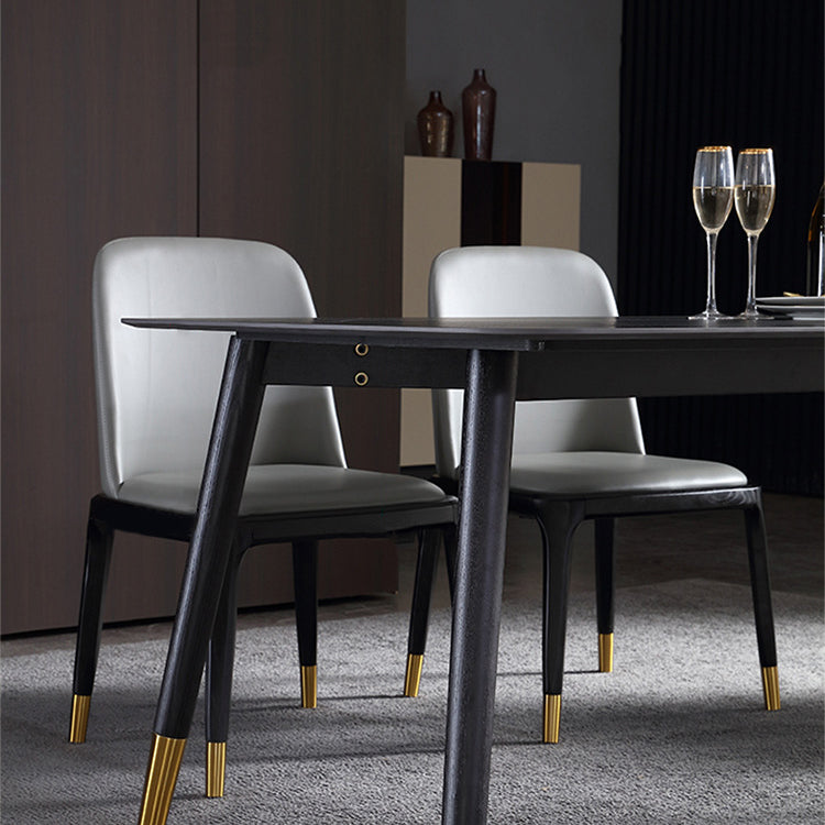 Designer Style Rectangle Dining Set 1/2/5/7 Pieces Sintered Stone Top Wooden Table Set