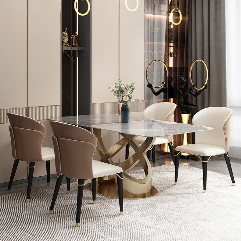 Luxurious Rectangle Dining Set 1/4/5/6/7 Pieces Sintered Stone Top Table Set