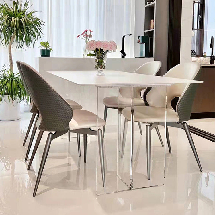 1/4/5 Pieces Modern Rectangle Dining Set Sintered Stone Top Dinette Table Set