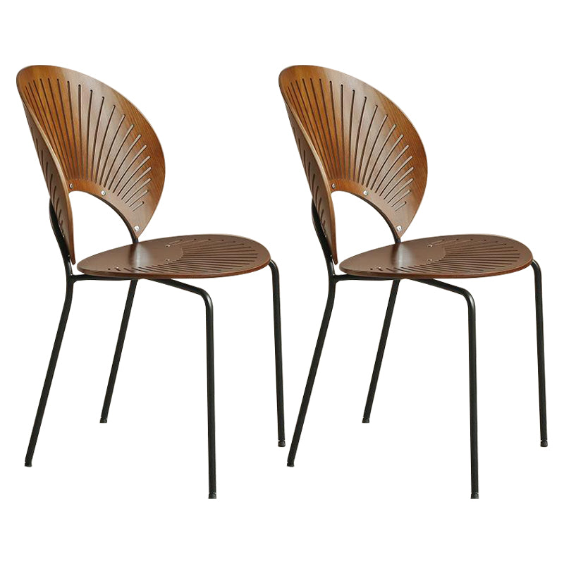 1/2/3/4 Pieces Modern Dining Set Solid Wood Round Table with Plastic Chairs