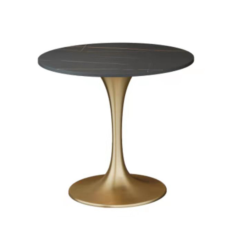 Contemporary Stone Dining Set 1/4/5 Pieces Round Dining Table Set with Padded Chairs