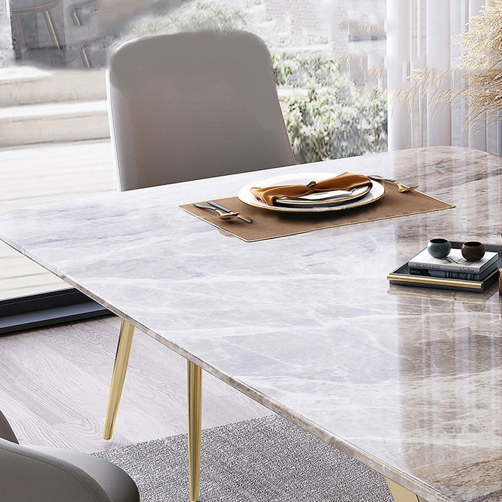 Modern Dining Table Set 1/5/7 Pcs Sintered Stone Dining Table with Armless Chairs