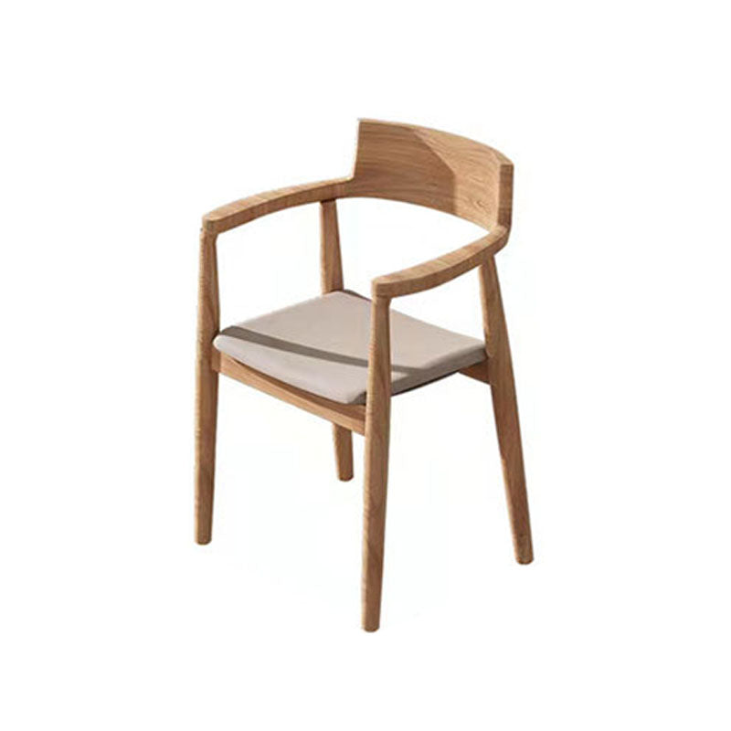 Natural Finish Solid Wood Dining Set 1/7 Pieces Modern Dinette Set with Wooden Chairs