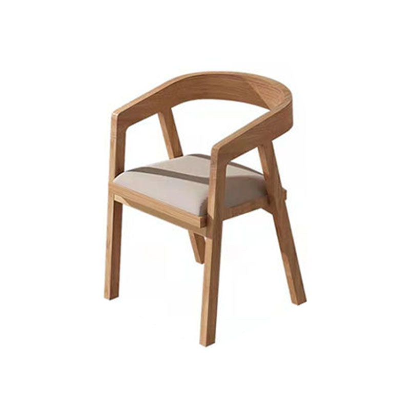 Natural Finish Solid Wood Dining Set 1/7 Pieces Modern Dinette Set with Wooden Chairs