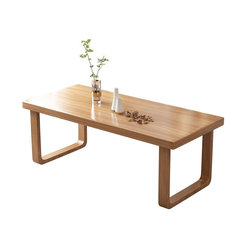 Natural Finish Solid Wood Dining Set 1/7 Pieces Modern Dinette Set with Wooden Chairs