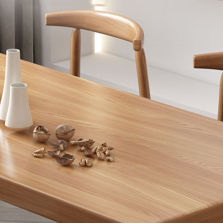 Natural Finish Solid Wood Dining Set 1/7 Pieces Modern Dinette Set with Wooden Chairs