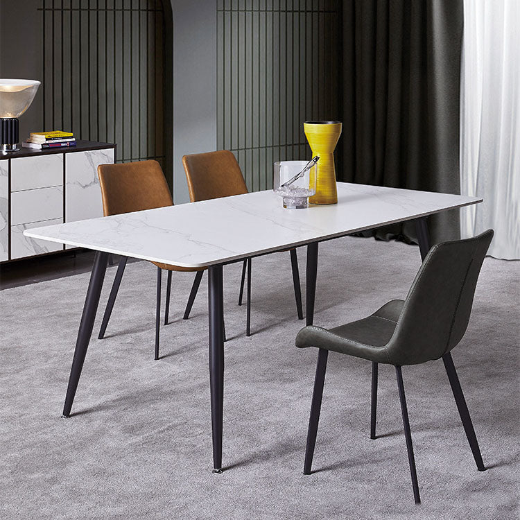 Metal Modern Dining Set with Solid Back Chairs 1/2/4/5/7 Pieces Dinette Set