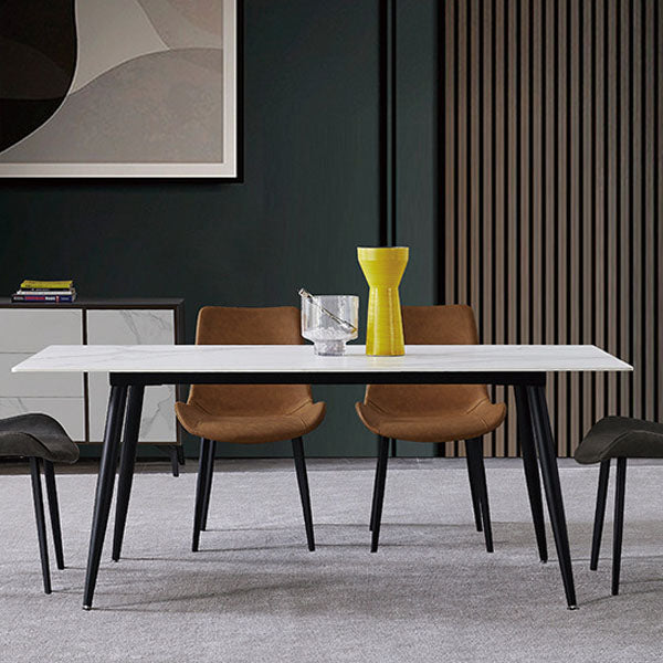 Metal Modern Dining Set with Solid Back Chairs 1/2/4/5/7 Pieces Dinette Set