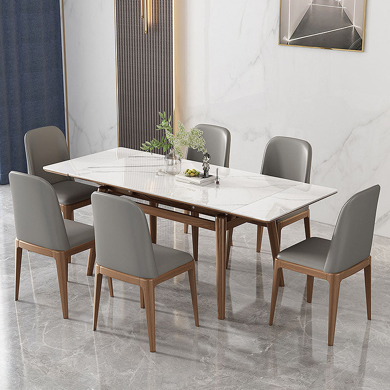 Modern Rectangle Dining Table Set 1/4/5/7 Pieces Dinette Set with Wooden Frame