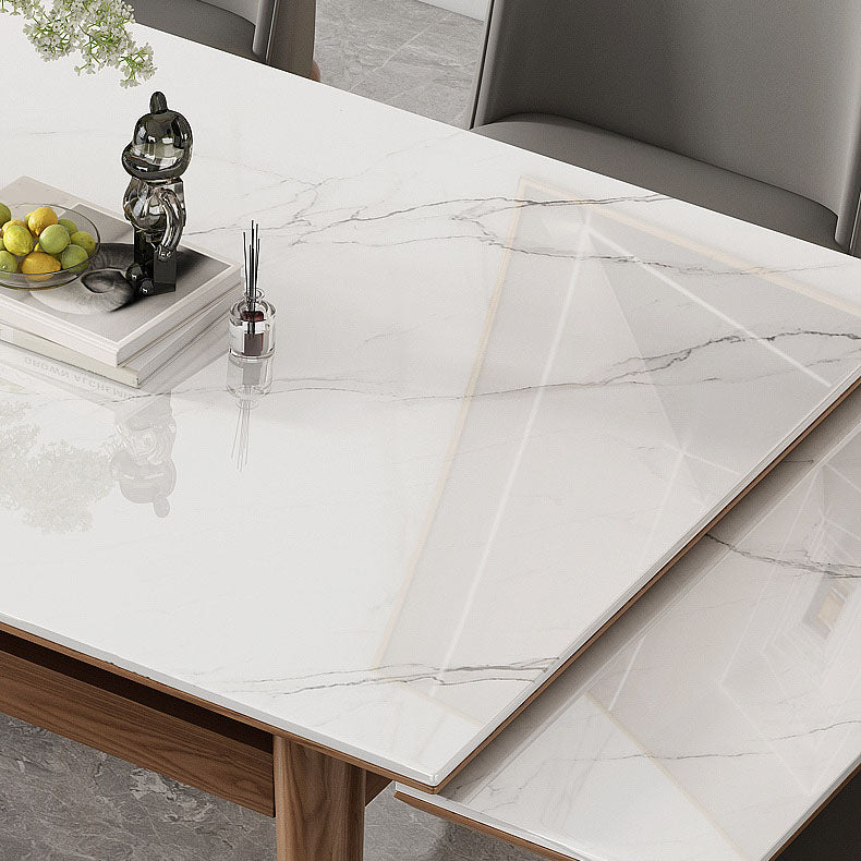 Modern Rectangle Dining Table Set 1/4/5/7 Pieces Dinette Set with Wooden Frame