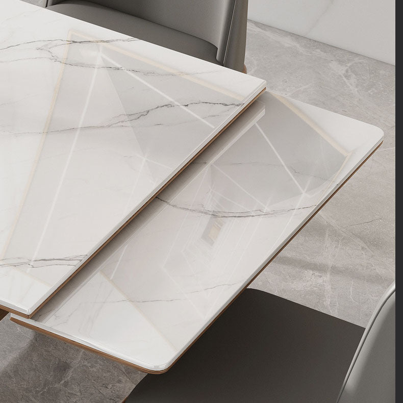 Modern Rectangle Dining Table Set 1/4/5/7 Pieces Dinette Set with Wooden Frame