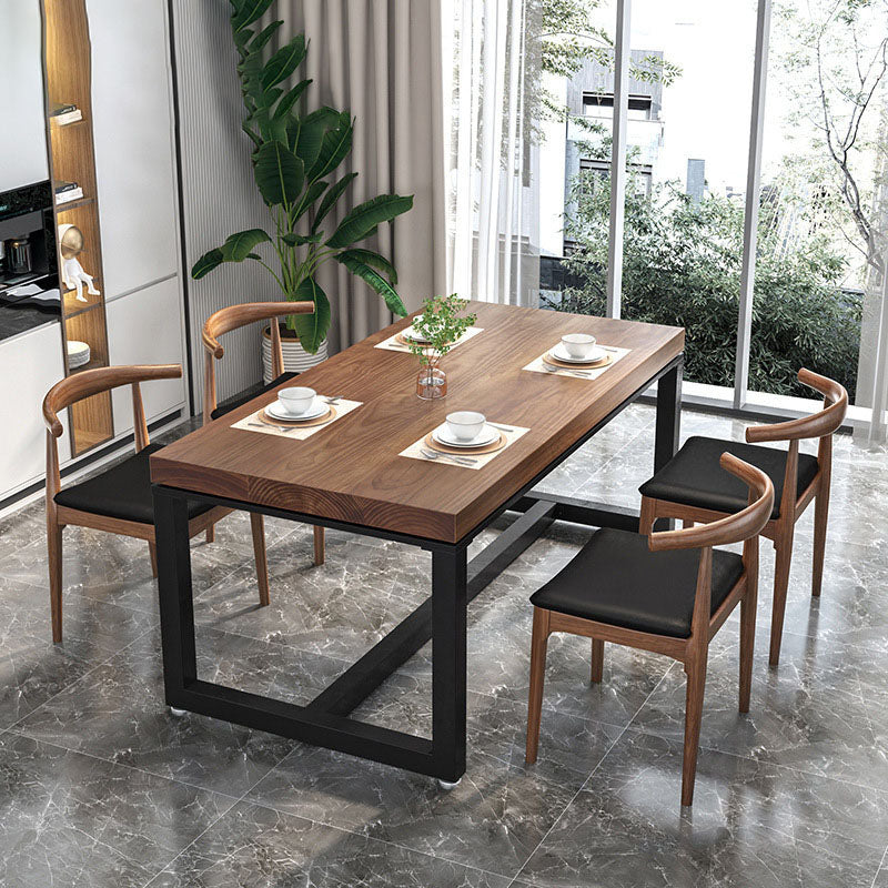 Industrial Pine Wood Top Dining Table Set 1/2/5 Pieces Dinette Set for Kitchen