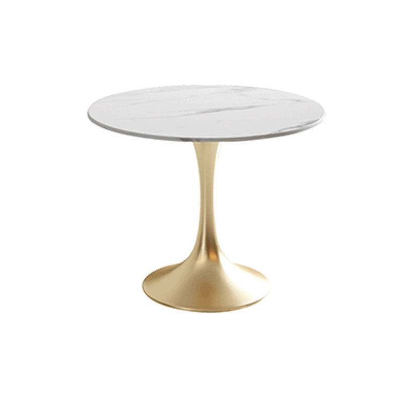 Glam Dinette Set with Metal Chairs 1/4/5 Pieces Glossy White Dining Table Set