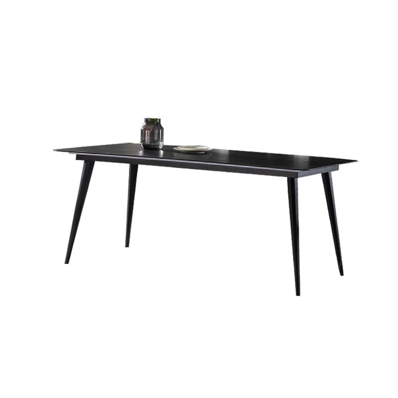 Modern Dining Table Set 1/4 Pcs Sintered Stone Dining Table with Faux Leather Chairs