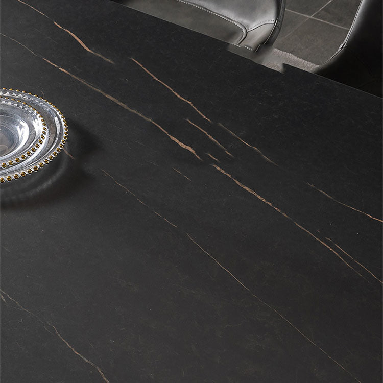 Modern Dining Table Set 1/4 Pcs Sintered Stone Dining Table with Faux Leather Chairs