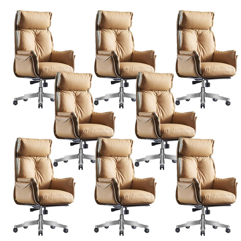29" Wide Contemporary Managers Chair Orange Leather Executive Chair