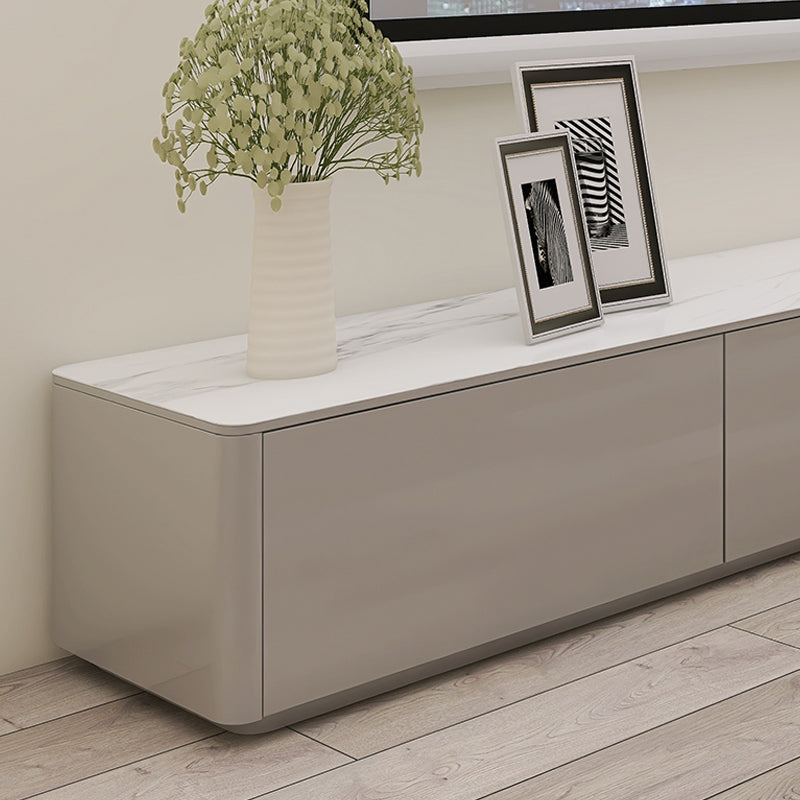 Modern Wood TV Media Stand 16" W Enclosed Storage White TV Stand with Drawers