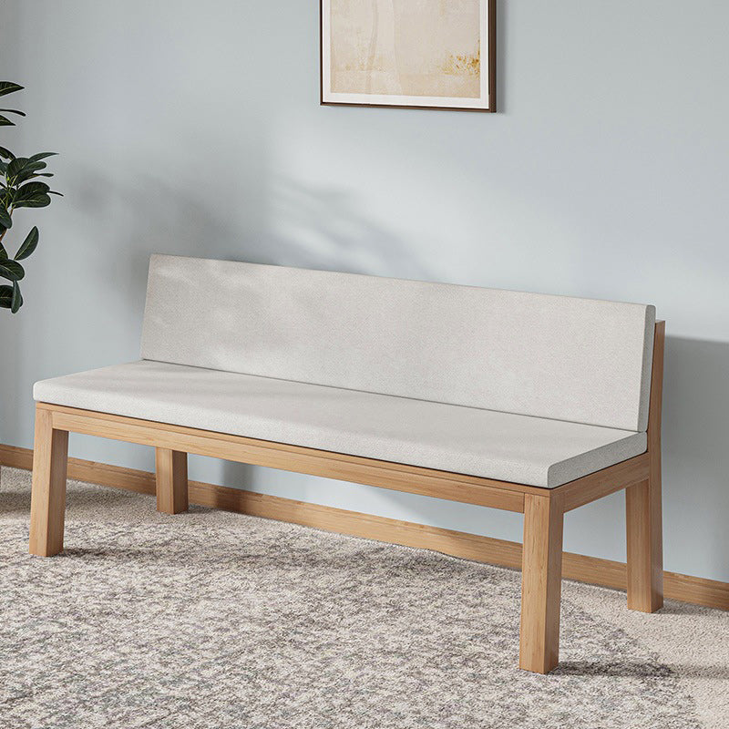 Fabric 2/3-seater Settee Modern Armless Settee with Wood Accents