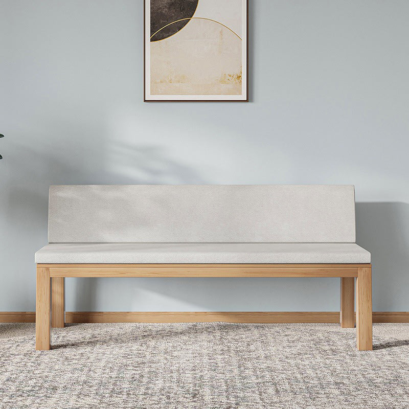 Fabric 2/3-seater Settee Modern Armless Settee with Wood Accents