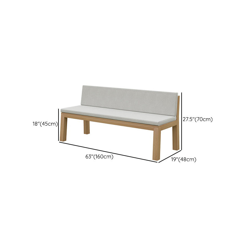 Fabric 2/3-seater Settee Modern Armless Settee with Wood Accents