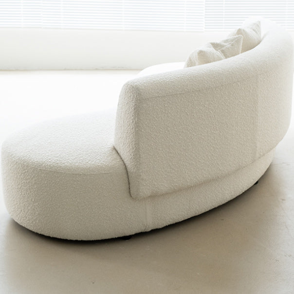 Contemporary 27.5" H Wool Sofa with Armless and Tight Back Curved For Living Room