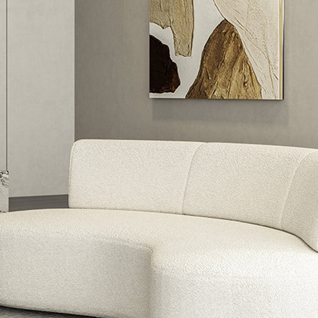 Contemporary 27.5" H Wool Sofa with Armless and Tight Back Curved For Living Room