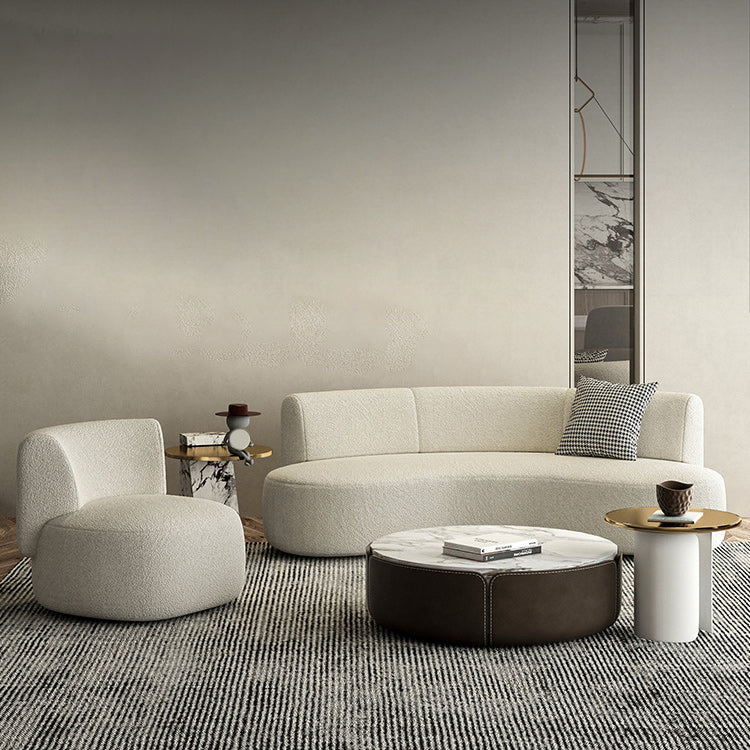 Contemporary 27.5" H Wool Sofa with Armless and Tight Back Curved For Living Room