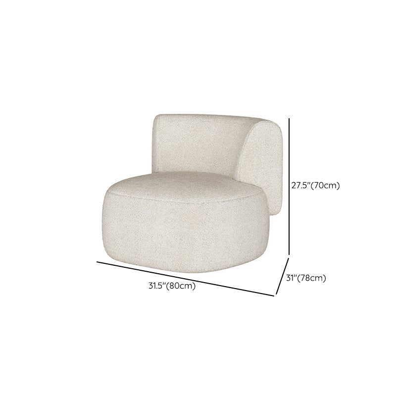 Contemporary 27.5" H Wool Sofa with Armless and Tight Back Curved For Living Room