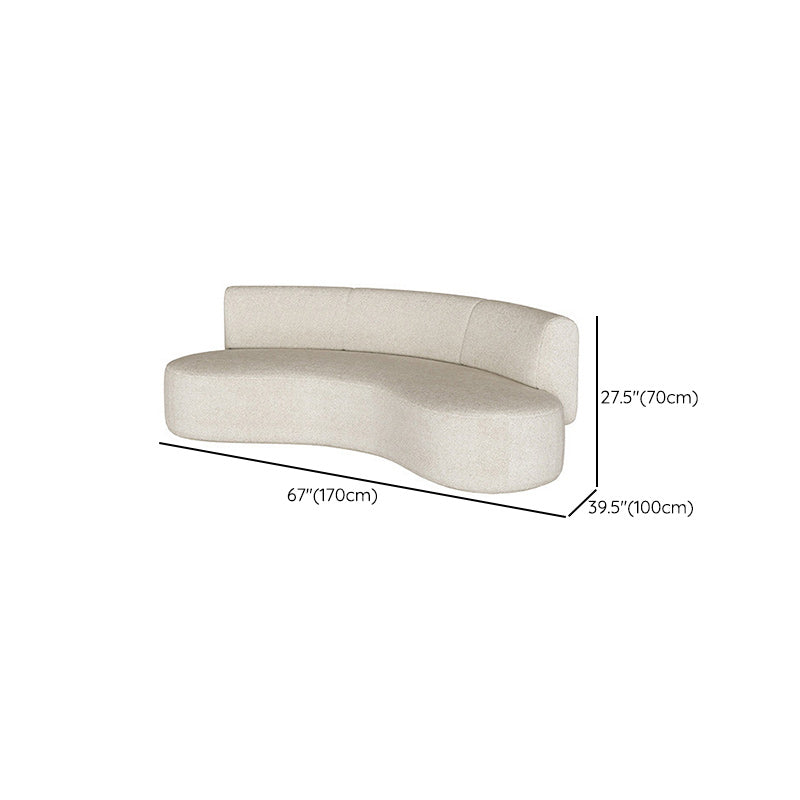Contemporary 27.5" H Wool Sofa with Armless and Tight Back Curved For Living Room