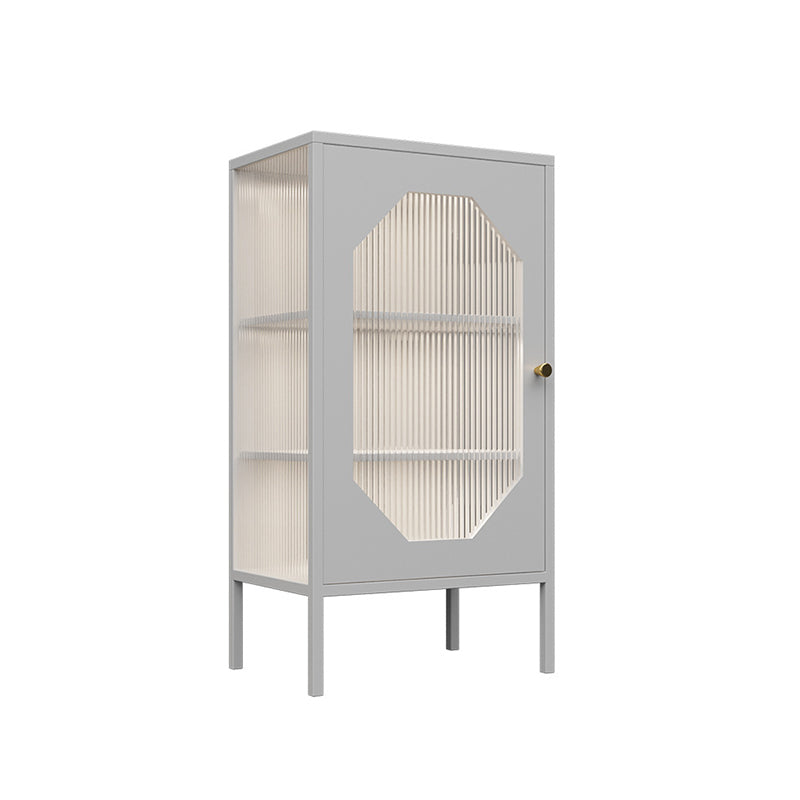 Industrial Curio Cabinet Metal Display Cabinet with Door for Living Room
