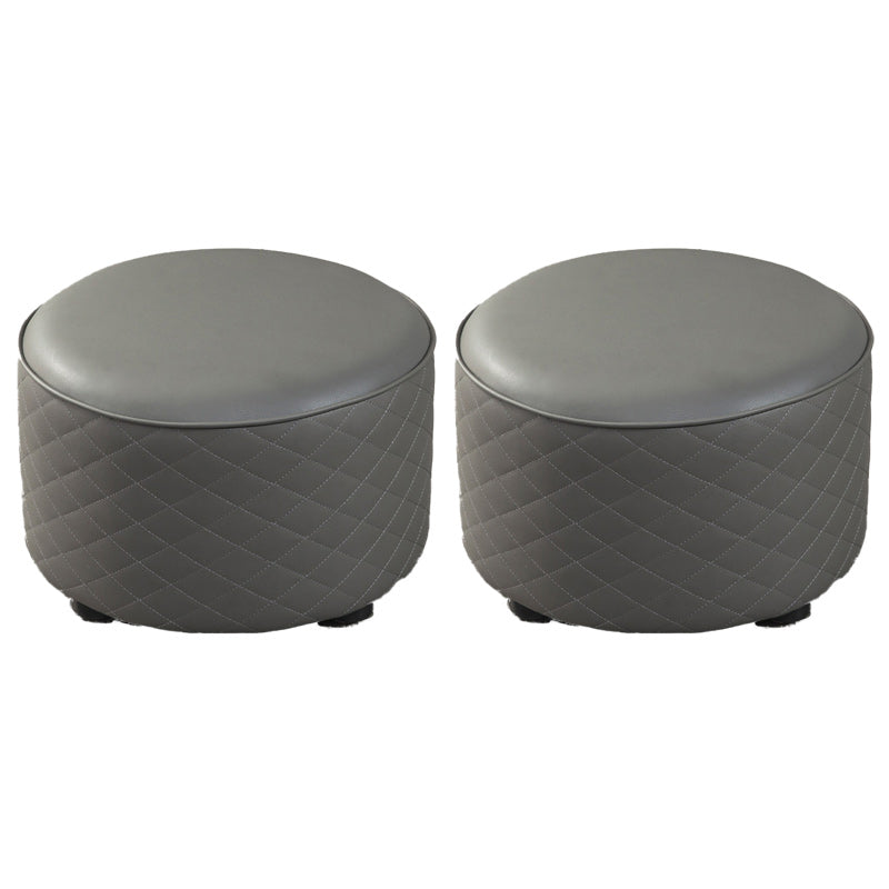 Modern Leather Pouf Water Resistant Round Pouf for Home Decor