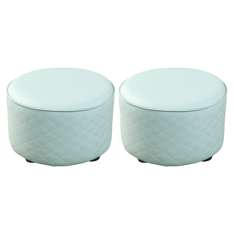 Modern Leather Pouf Water Resistant Round Pouf for Home Decor