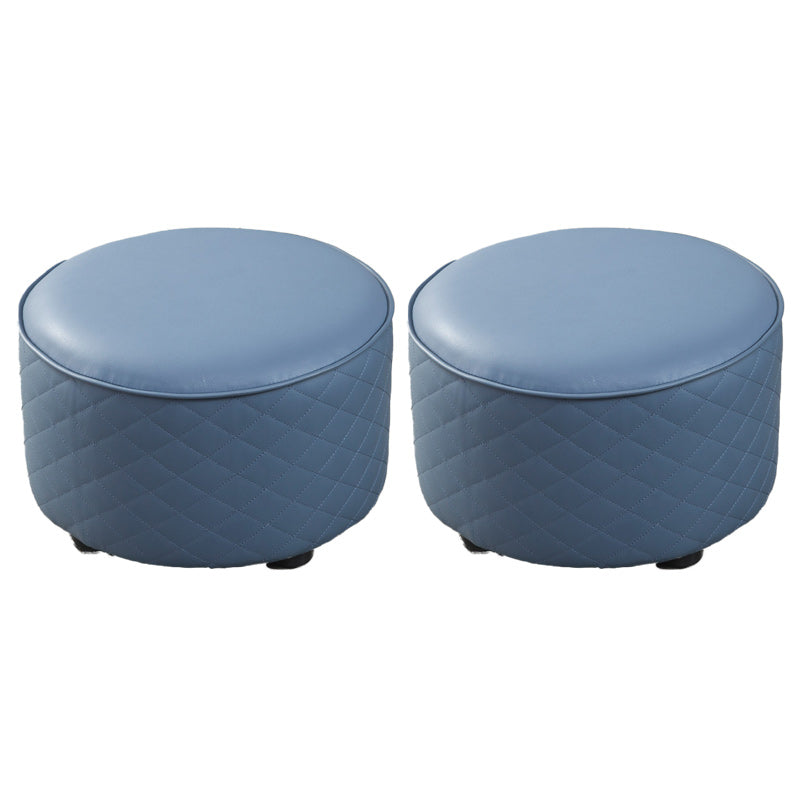 Modern Leather Pouf Water Resistant Round Pouf for Home Decor