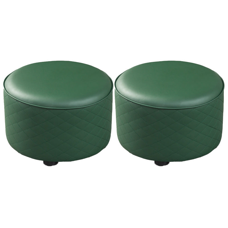 Modern Leather Pouf Water Resistant Round Pouf for Home Decor