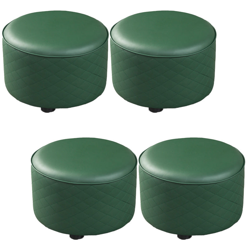 Modern Leather Pouf Water Resistant Round Pouf for Home Decor